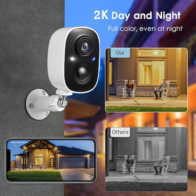 GMK Security Cameras Wireless Outdoor, 2K Color Night Vision AI Motion - Image 2