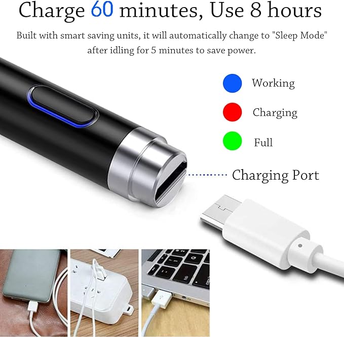 Stylus Pen for Touchscreen, DOGAIN iPad Pencil 1.5mm Fine Point Rechargeable - Image 2