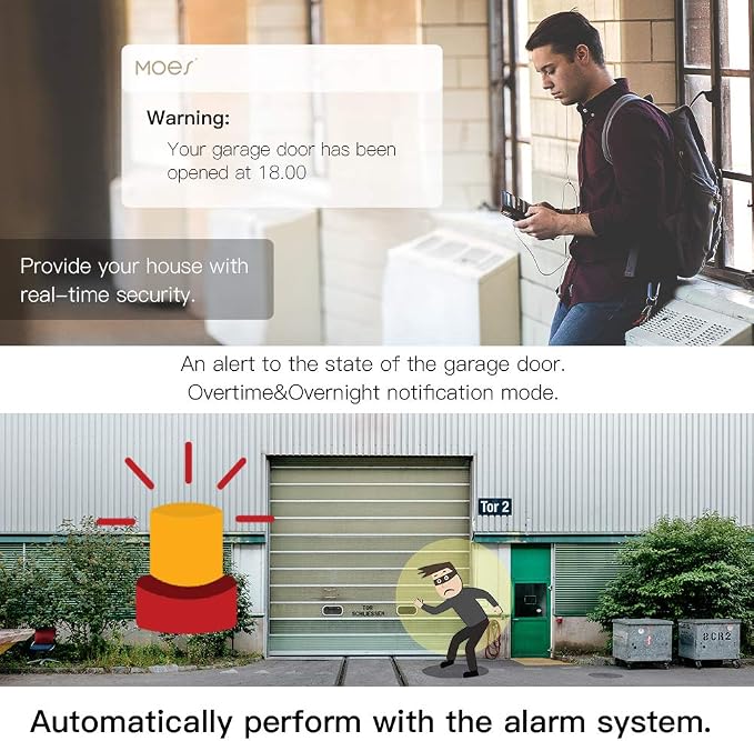 MOES WiFi Smart Garage Door Opener Controller, Smart Life/Tuya APP Remote - Image 4