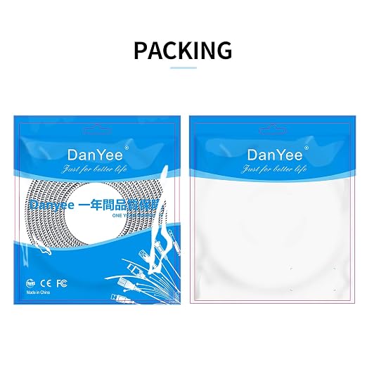 DanYee Cat 8 Ethernet Cable, Nylon CAT8 High Speed Professional Gold Plated - Image 5