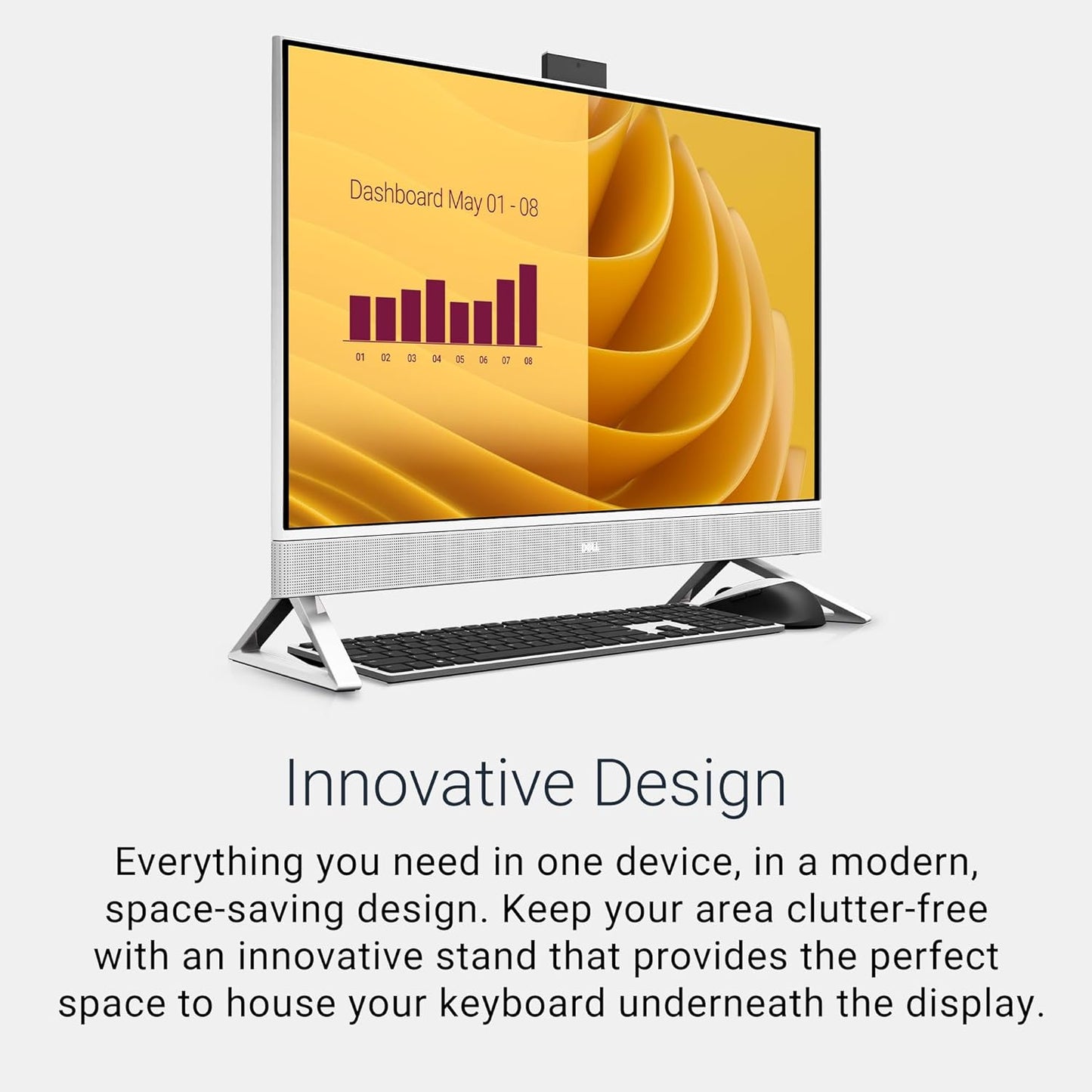Dell 27 All-in-One Desktop ec27250-27-inch FHD (1920 x 1080) Display, Intel Core 7 Processor 150U, Intel Graphics, 16GB DDR5 RAM, 1TB SSD, Windows 11 Home, Onsite Service - White