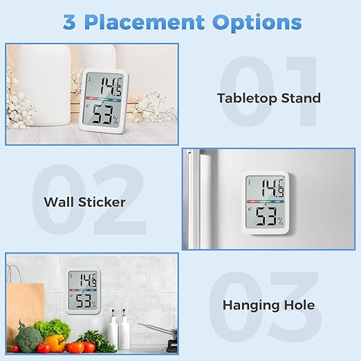 Digital Thermometer Hygrometer, Large LCD Screen Room Thermometer Temperature - Image 6