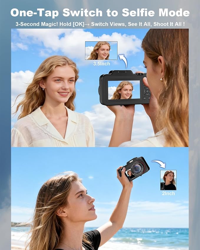 5K-Digital-Cameras for Photography: 2026 Upgrade 80MP 3.5"+2" Dual Screen for - Image 4