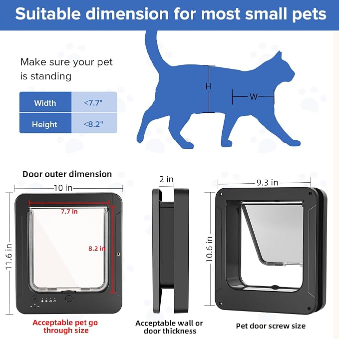 Smart Cat Door for Interior & Exterior, Cat Pet Door - Image 3