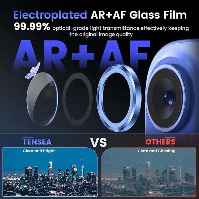 Tensea for iPhone 16 / iPhone 16 Plus Camera Lens Protector, 9H Tempered Glass - Image 3