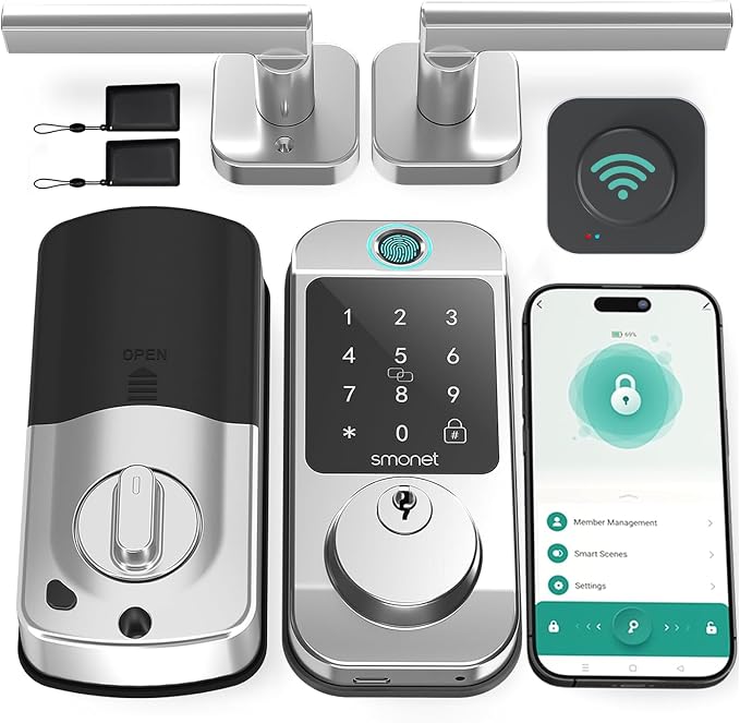 SMONET Fingerprint Smart Locks for Front Door by SMONET