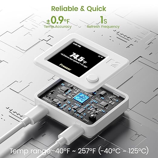 WiFi Refrigerator Thermometer 2 Pack, Freezer Alarm - Image 4