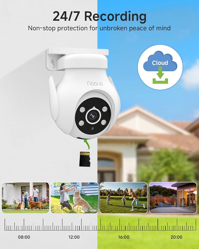 Noorio 2K Security Camera Outdoor 360° Pan/Tilt, Two Way Talk Wired Outdoor - Image 5