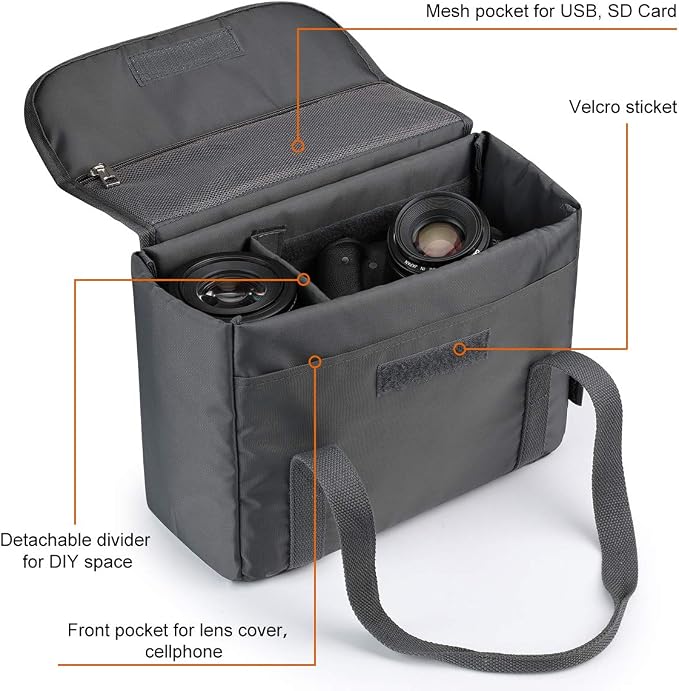 S-ZONE Waterproof Shockproof Foldable Camera Insert Bag Lens Cases Canon Nikon - Image 4