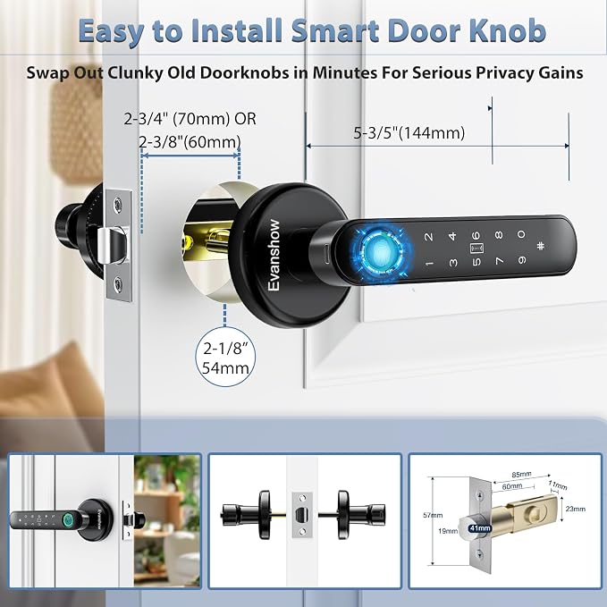 Fingerprint Door Lock Biometric Door Knob - Image 3