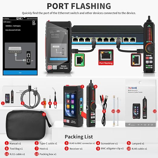 Multifunction Network Caber Tester, UTP Ethernet Cable Tester, Cable Tracer - Image 7