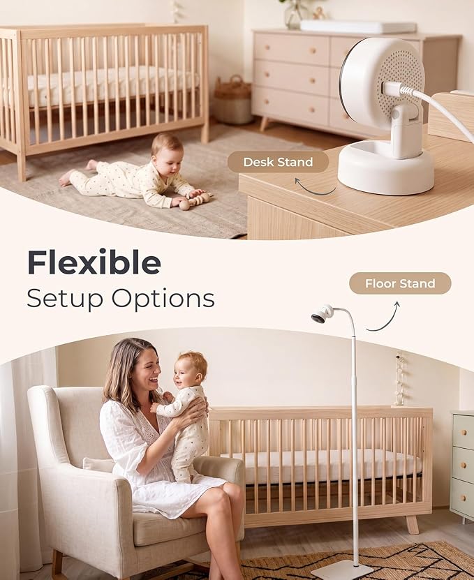 Momcozy Smart Baby Monitor, 2K HD Contact-Free Baby Camera, Table & Floor Stand - Image 9
