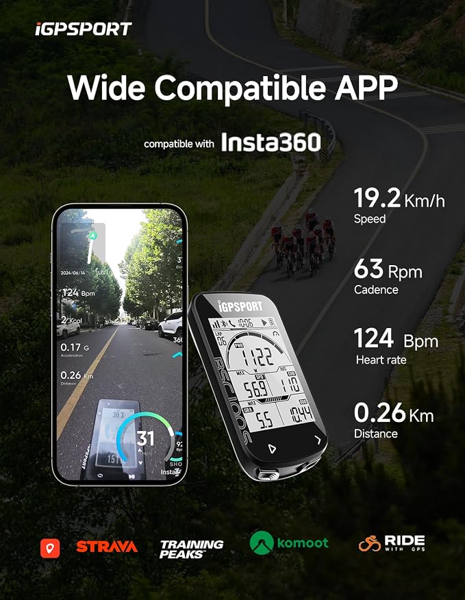 iGPSPORT BSC100S GPS Bike Computer Wireless, 2.6'' LCD Display 40H Rechargeable - Image 7