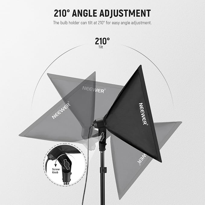 NEEWER 700W Equivalent Softbox Lighting Kit, 24x24 inches Softboxes - Image 8