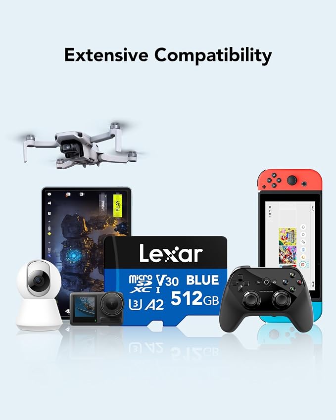Lexar 512GB Blue Micro SD Card Up to 160MB/s, microSDXC UHS-I Memory Card - Image 7