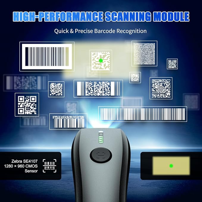 NETUM CS9501 Bluetooth QR Code Scanner– Upgraded Wireless Barcode Scanner - Image 6