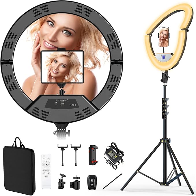 22" Large Ring Light with Stand, Foldable LED Big Ring Light Tripod by Auriani