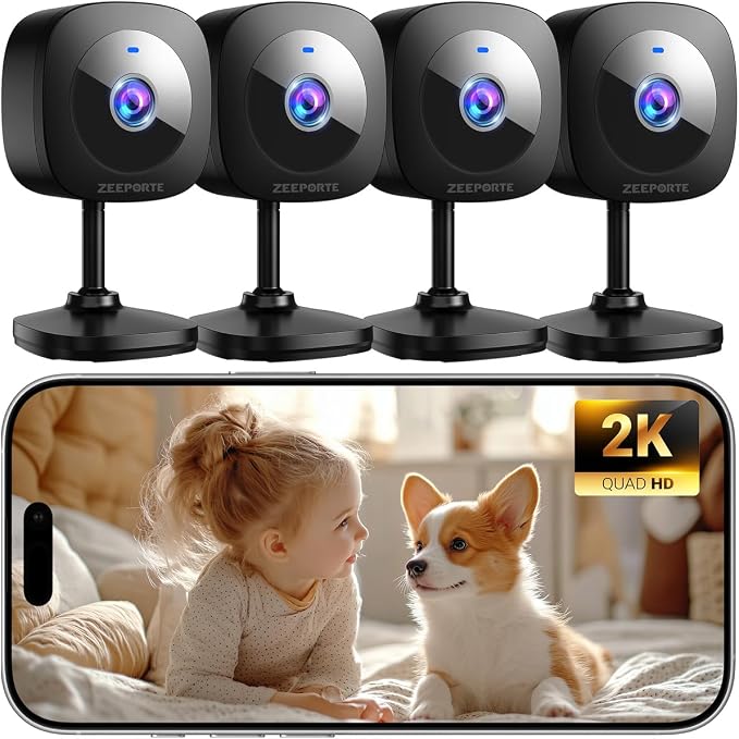 ZEEPORTE 2K Indoor Cameras for Home Security by ZEEPORTE+SECURITY