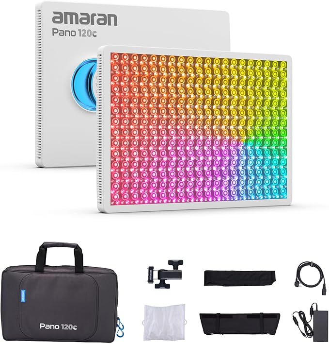 amaran Pano 120c Kit RGB LED Video Light, 120w Full Color Panel Light, Compact by amaran