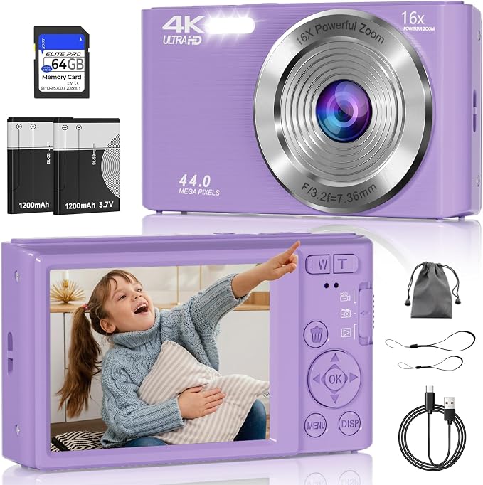 Digital Camera, FHD 4K Compact Cameras by CEYE