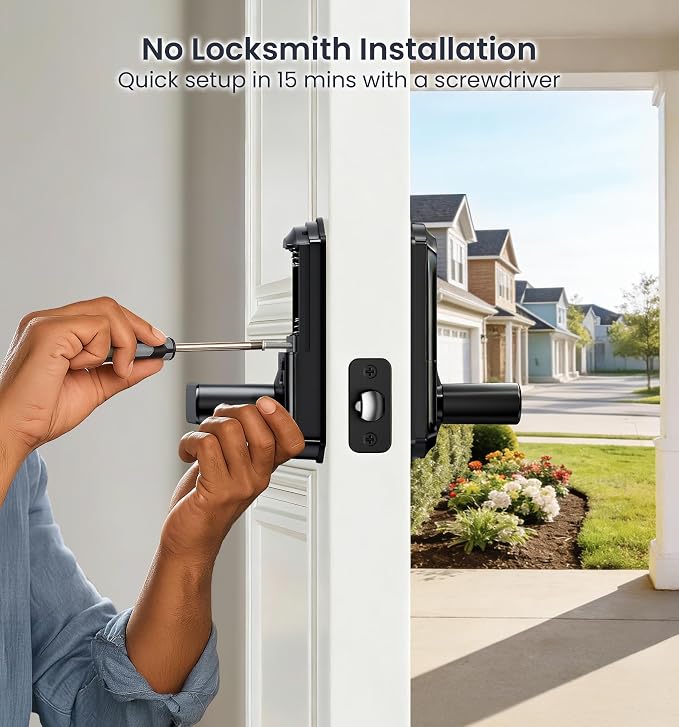 Veise VE019 Fingerprint Smart Lever Lock, App Control, Keyless Entry Door Lock - Image 14