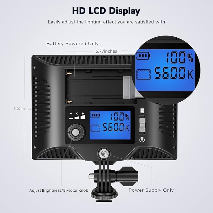 2Pack Streaming Key Light, LED Video Light Dimmable Bi-Color 3200-5600k Video - Image 6