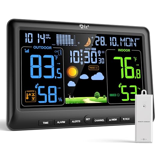LIORQUE Weather Stations Indoor Outdoor Thermometer Wireless, Atomic Clock by LIORQUEProducts