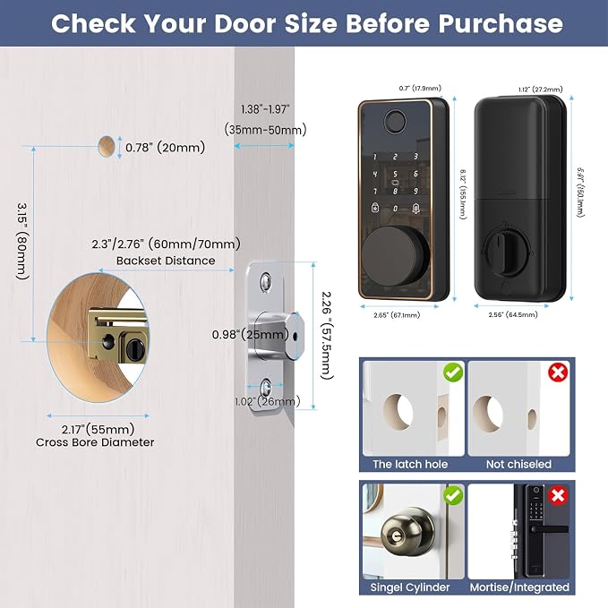 Keyless Entry Door Lock, Biquole Smart Lock - Image 9