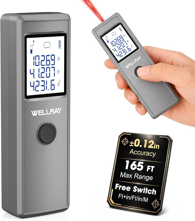 Laser Measuring Tool, 165FT/50M Laser Measure Tool by WELLRAY