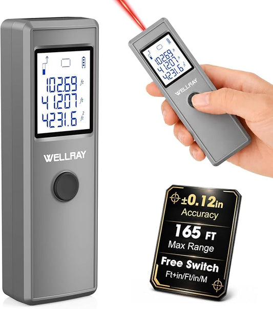 Laser Measuring Tool, 165FT/50M Laser Measure Tool by WELLRAY