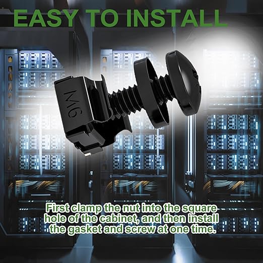 120Pcs M6 x 16mm Rack Mount Cage Nuts, Washers and Self-Locking Cable Ties - Image 4
