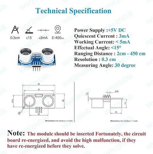 WWZMDiB 2 Pcs HC-SR04 Ultrasonic Sensor Module Compatible - Image 3