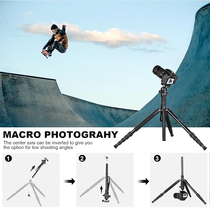 80/85 inches Heavy Duty Tripod for Camera and Phone, DSLR Binoculars Spotting - Image 4
