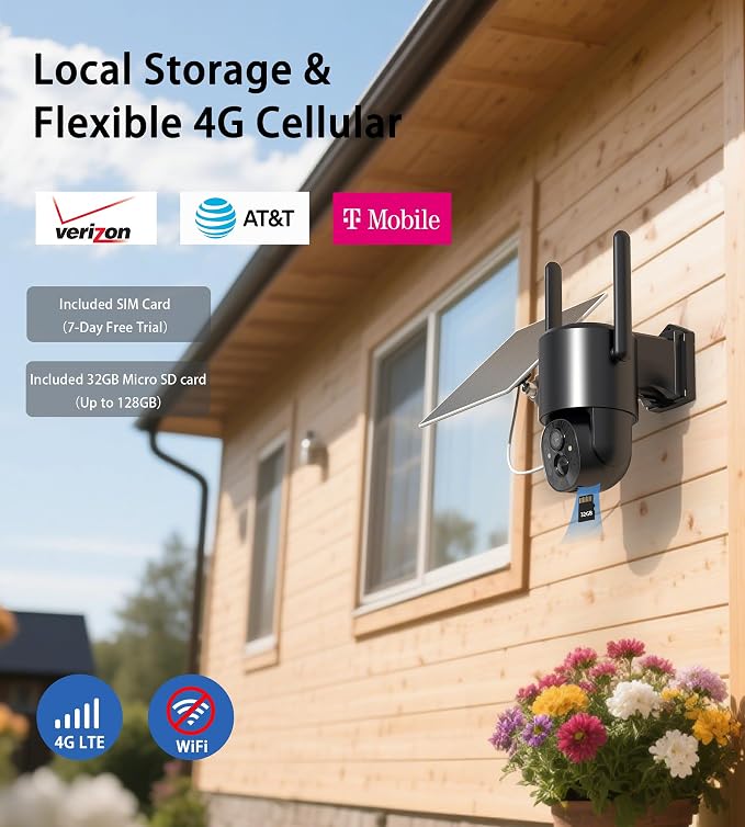 4G LTE Cellular Security Camera: No WiFi Security Camera Outdoor Solar Built-in - Image 7