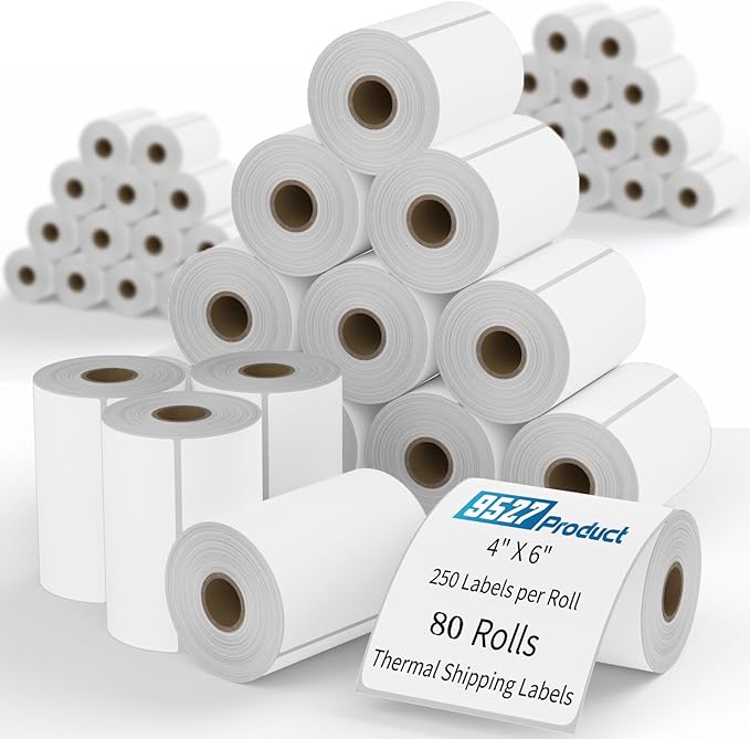 9527 Product 4x6 Blank Direct Thermal Shipping Labels by 9527+Product