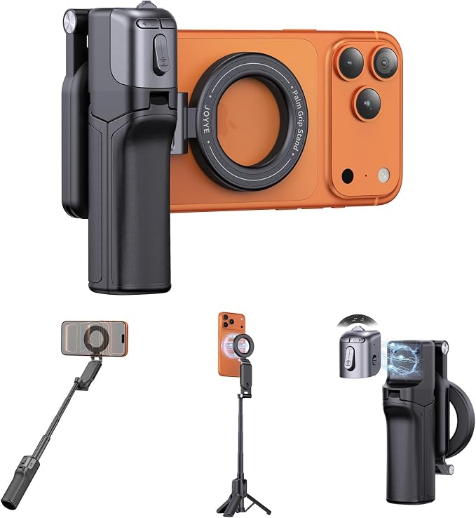 Magnetic Phone Camera Shutter Grip, Extendable Selfie Stick & Tripod Portable by JOYYE
