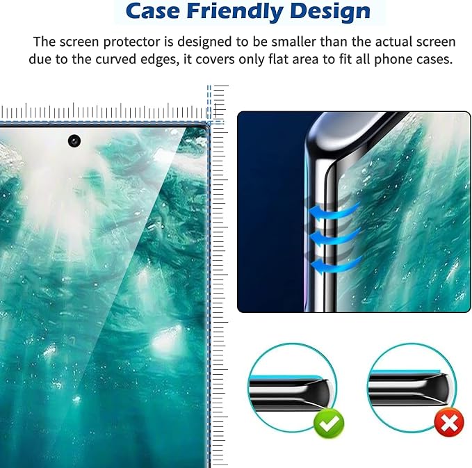 3 Pack Galaxy S21 Ultra Screen Protector, HD Clear Tempered Glass, Fingerprint - Image 7