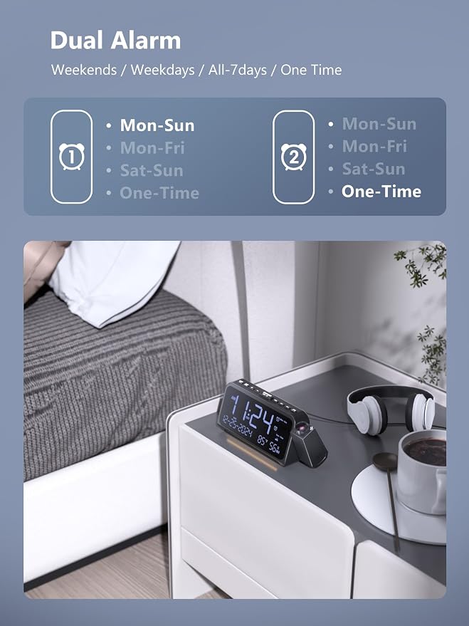 Projection Alarm Clock, Digital Clock - Image 5