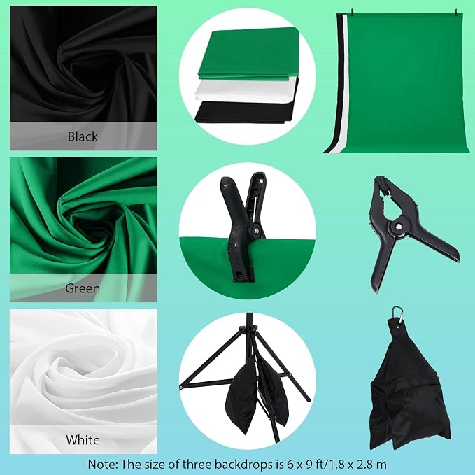 Photography Lighting Kit with Backdrops, 8.5 x 10 ft Backdrop Stand, Softbox - Image 6