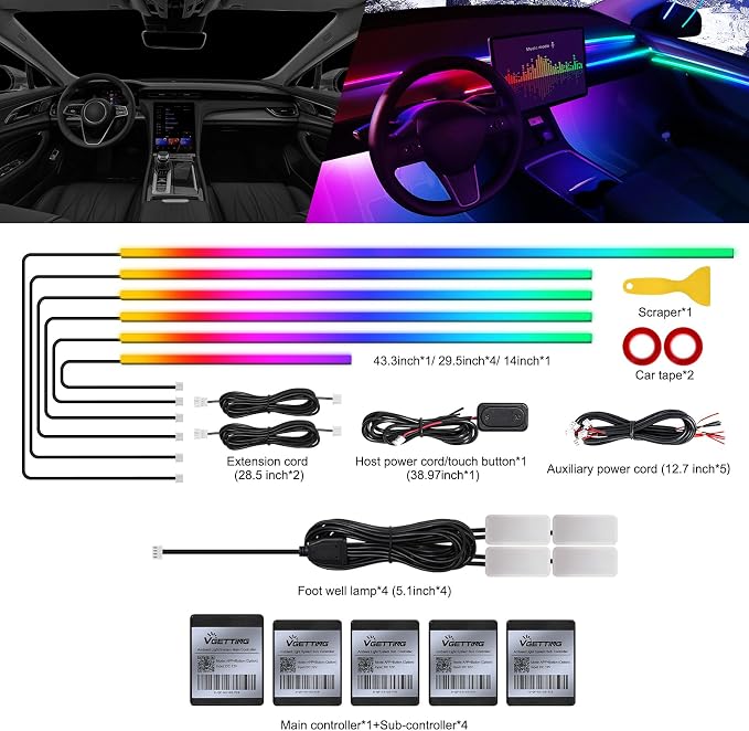 Dreamcolor Acrylic Interior Car LED Strip Light - Image 3
