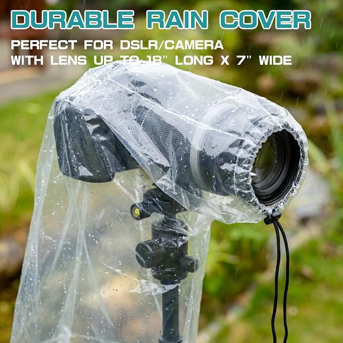 Sabary 10 Pack Clear Camera Rain Covers Waterproof Dustproof PE Lens Sleeves - Image 5