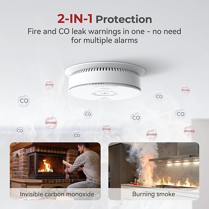 Siterlink Hardwired Smoke Detector Carbon Monoxide Detector Combo 10 Year - Image 6