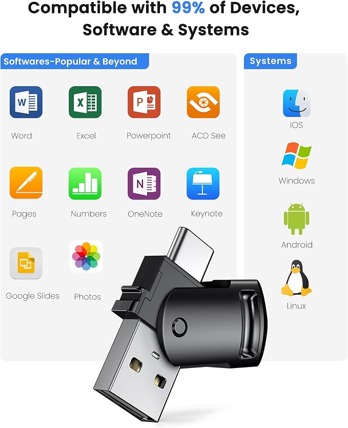 Presentation Clicker with USB-A & USB-C Receiver, 2.4GHz Wireless Presenter - Image 3