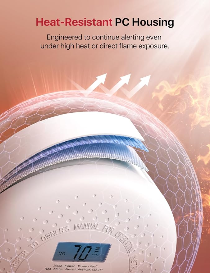 X-Sense Smoke Detector Carbon Monoxide Detector Combo, 10-Year Battery Smoke - Image 5