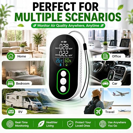 Protmex PM2.5 & PM10 Air Quality Monitor, Portable Indoor Air Quality Detector - Image 4