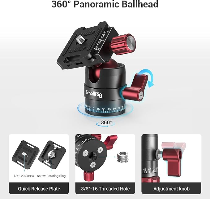SmallRig Tripod Ball Head 360 Degree Rotating Panoramic Ballhead - Image 4