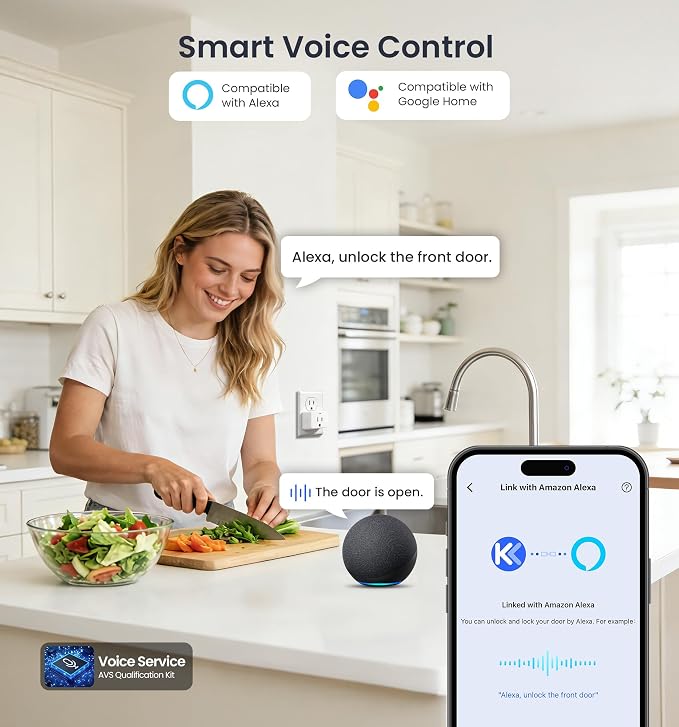 Veise VE017G Wi-Fi Keyless Entry Door Lock, App Remote & Voice Control - Image 4
