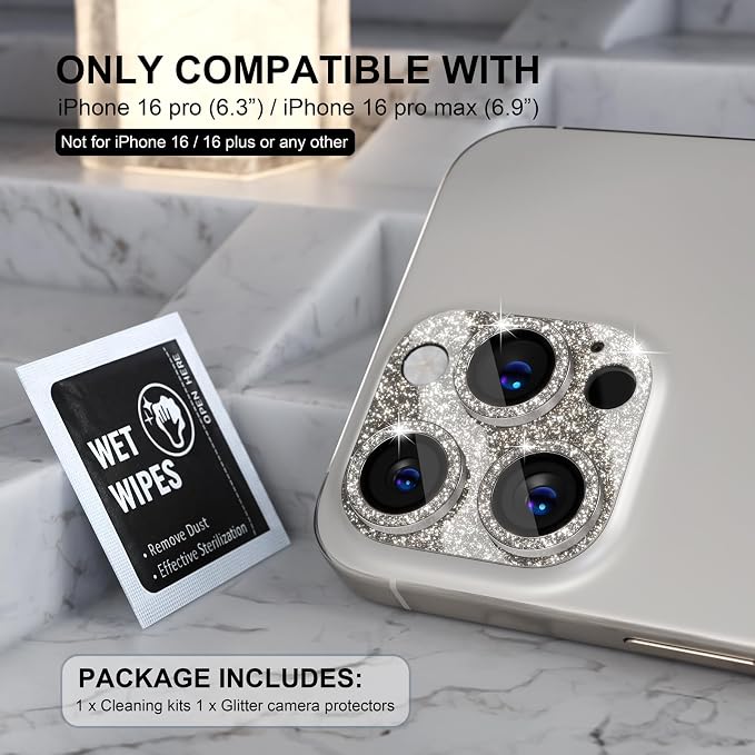 Choiche Compatible for iPhone 16 Pro/iPhone 16 Pro Max Camera Lens Protector - Image 2
