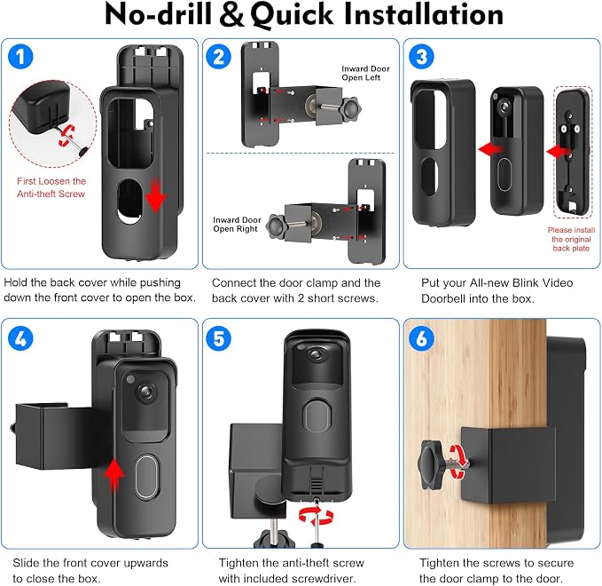 Blink Doorbell Mount, No-Drilling Anti-Theft Doorbell Mount - Image 7