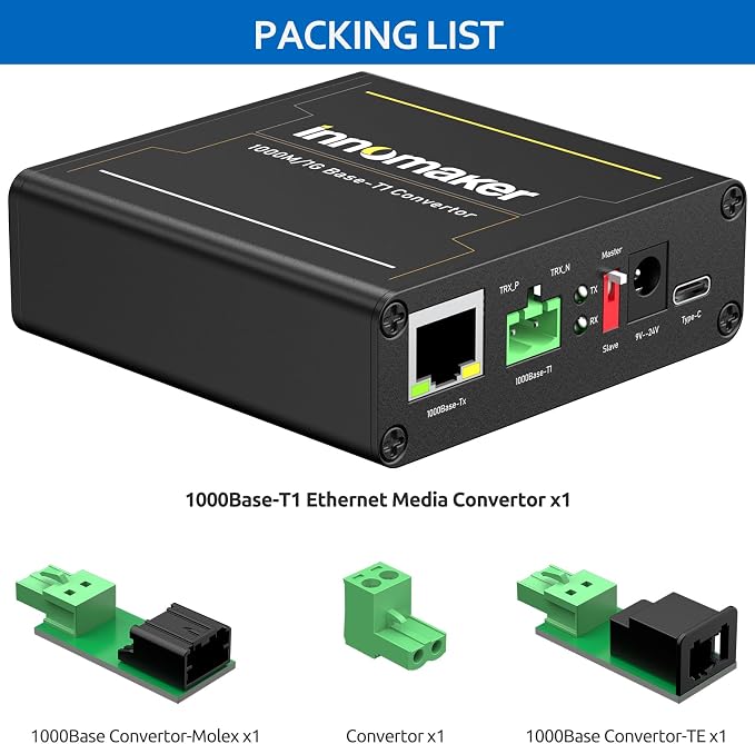 1000BASE Ethernet Media Converter, 2-Wire Ethernet 1000BASE-T1 to 1000BASE-TX - Image 7